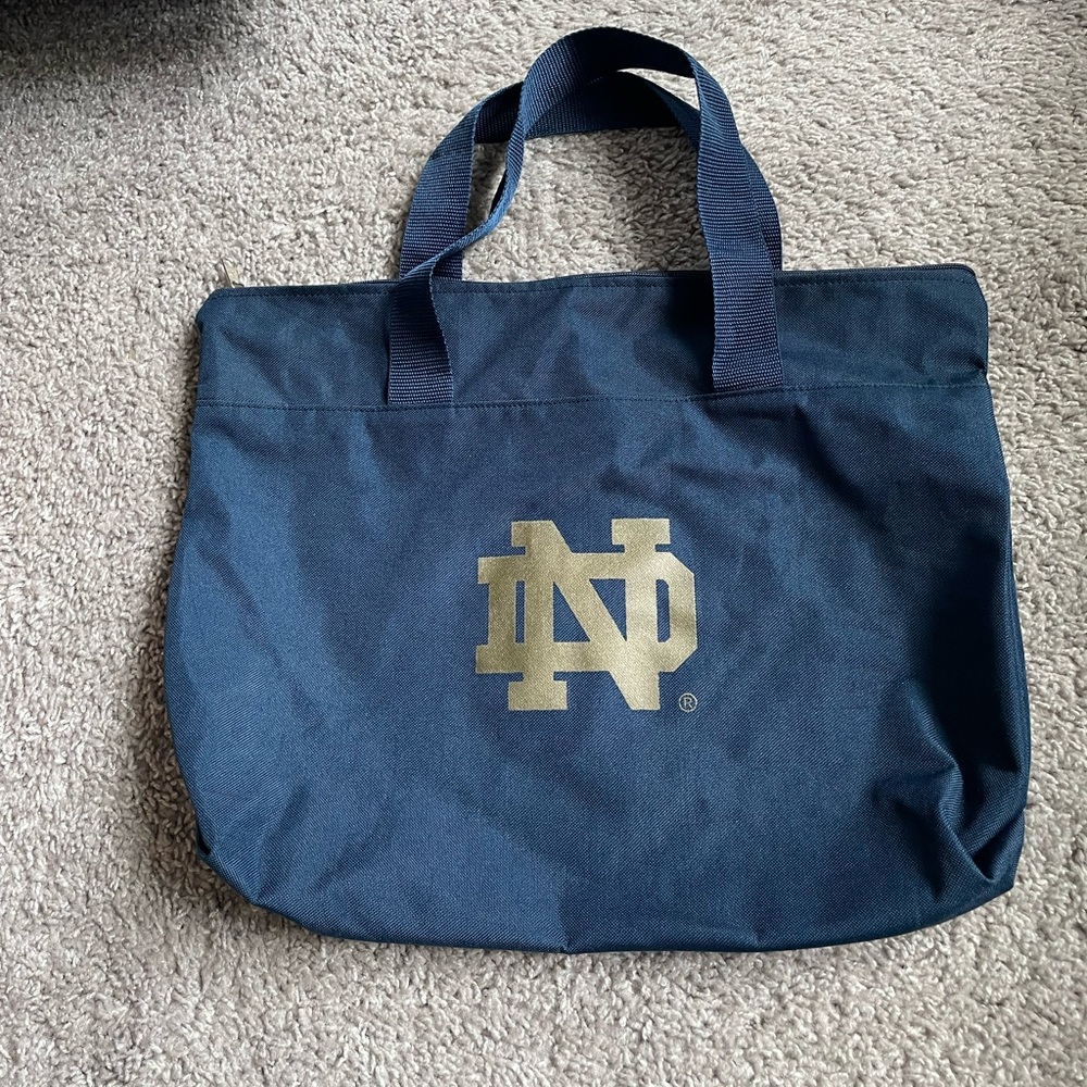 Notre Dame Navy Blue canvas bag with handles